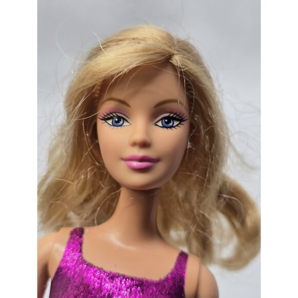 Barbie Fashion Fever Doll H0644 J1380 Blonde Hair Metallic Pink Top 2006- FLAWED - Picture 3 of 16